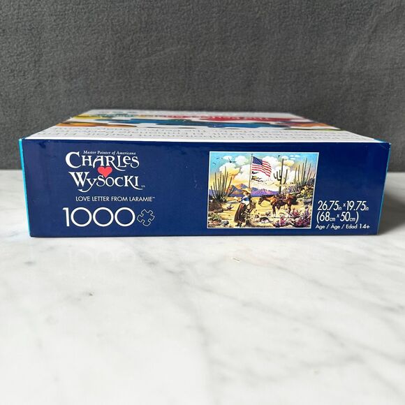 Charles Wysocki Love Letter From Laramie Wyoming Cowgirl 1000 Pc Puzzle-Complete - Picture 5 of 8